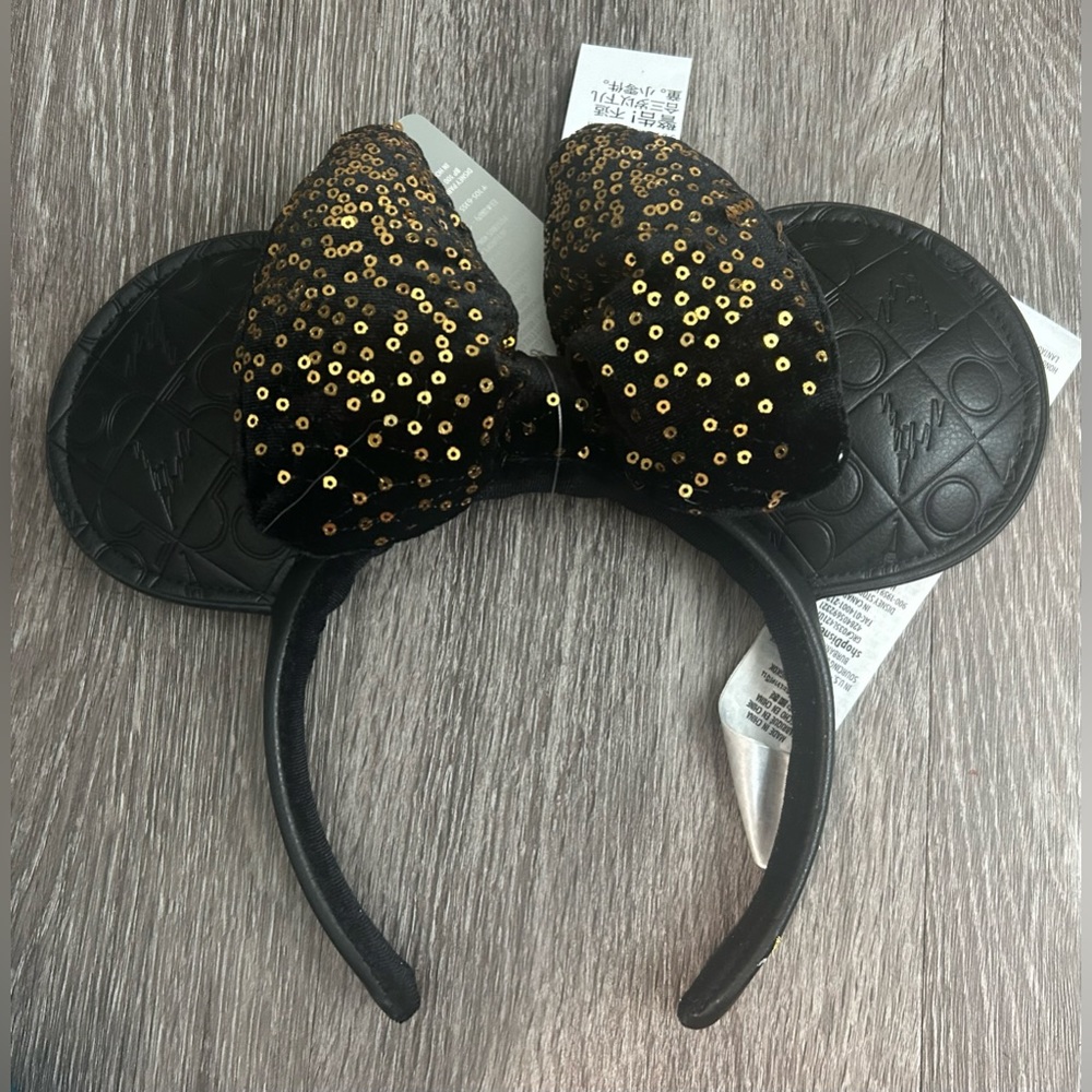 Minnie ears headband 50th anniversary black & gold